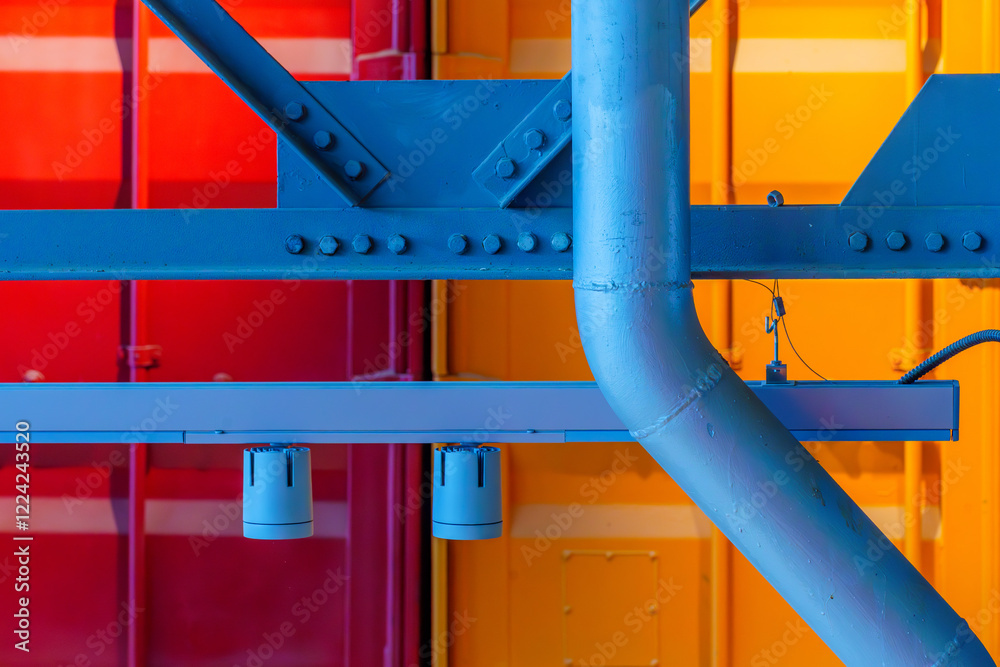 Various colorful rafters and shipping containers