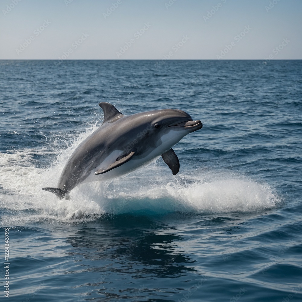 Fototapeta premium Dolphin is a beautiful animal.Dolphin living in sea.