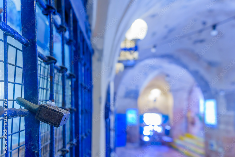 Lock and bars in an alley, old city of Jaffa
