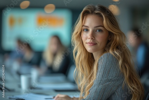 Young Female Adviser in Modern Office Meeting Presentation Communication