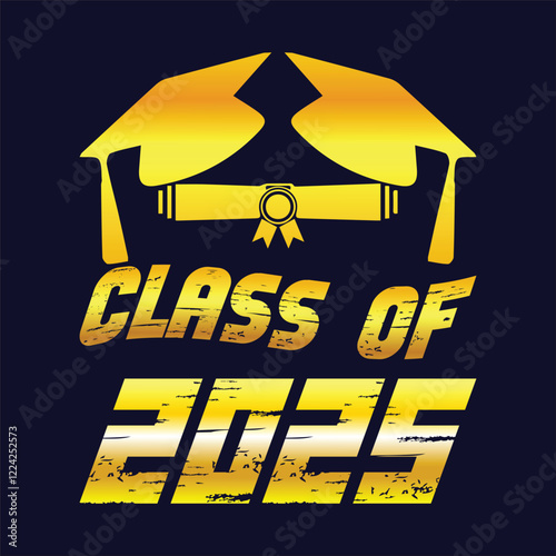 Class of 2025 typography design vector. Text for design, congratulation event, T-shirt, party, high school or college graduate. Editable class of 2025 typography design