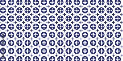 Decorative tiles pattern blue color, seamless pattern, blue decorative seamless pattern.