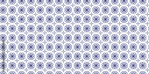Decorative tiles pattern blue color, seamless pattern, blue decorative seamless pattern.