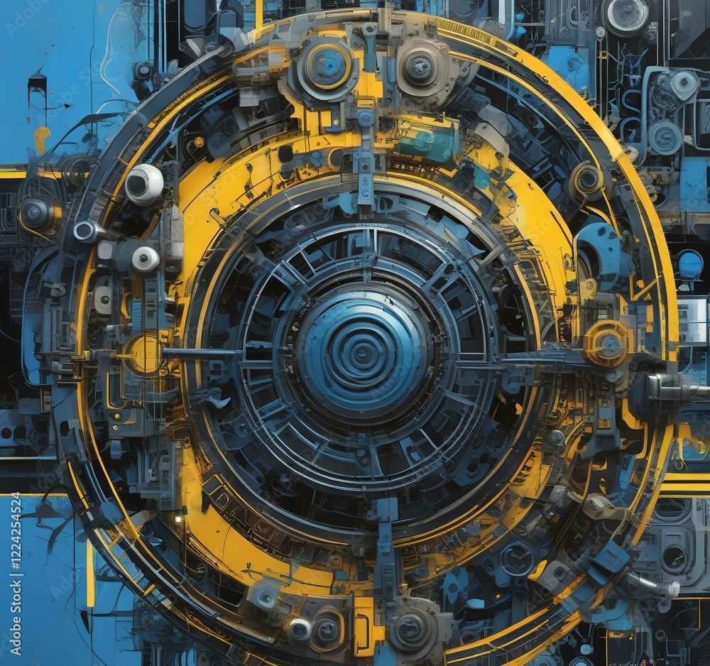 Fototapeta premium Illustration of abstract technology background.