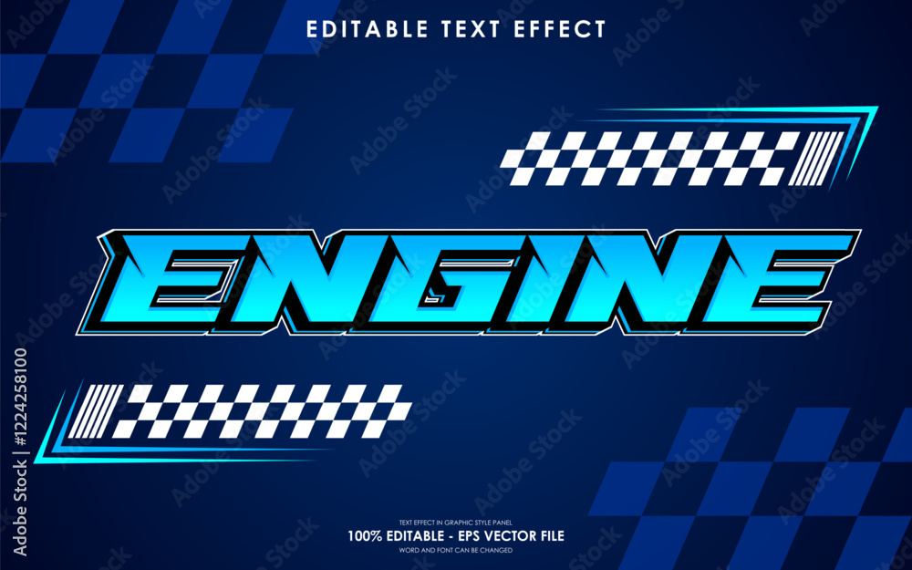 Obraz premium Editable Engine Racing Text Effect with a Racing-Themed Background