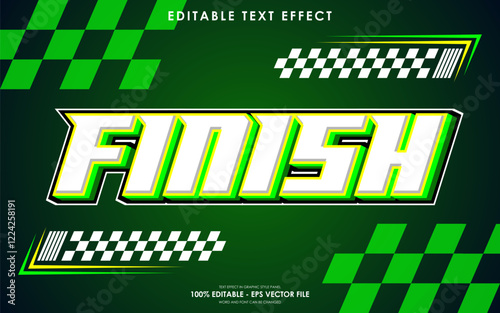 Editable Finish Racing Text Effect with a Racing-Themed Background