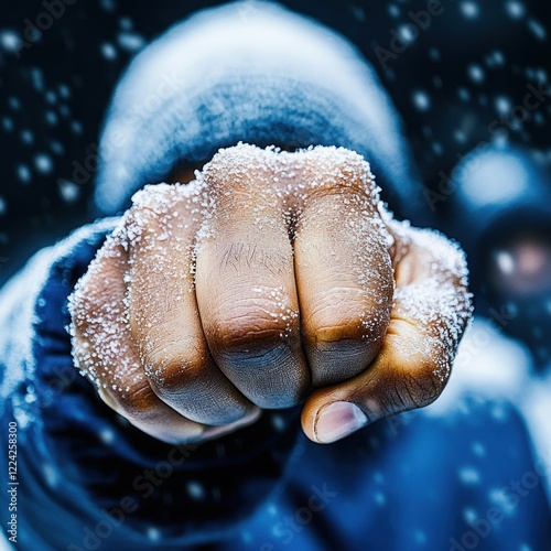 Powerful Civil Rights March: Young Activists Unite in Protest Against Racism and Injustice with Unified Fist photo