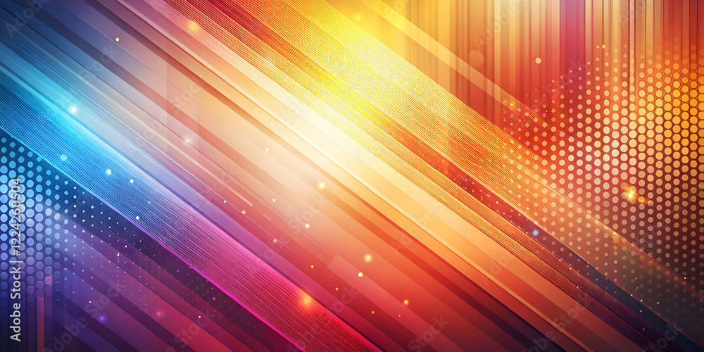 Fototapeta premium Abstract Geometric Background with Colorful Stripes and Diagonal Lines