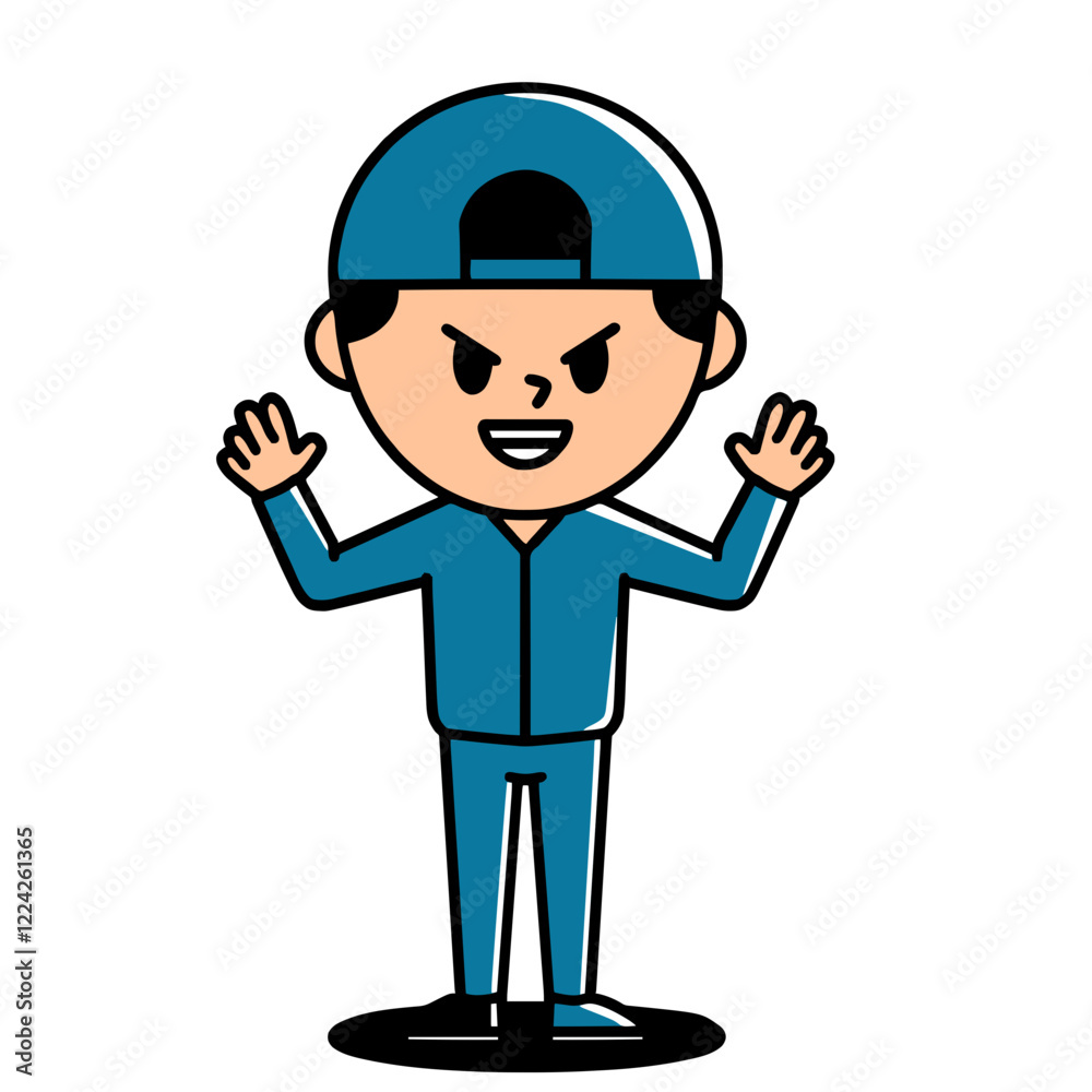 Illustration of a boy vector is waving Illustration of a boy vector is waving