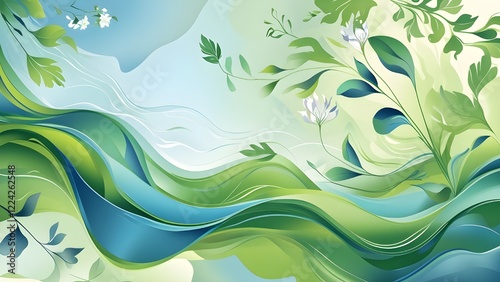 abstract green background with waves