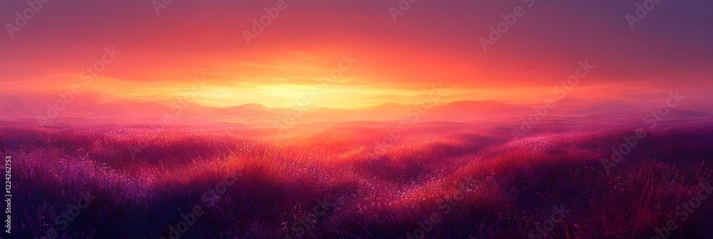 Fototapeta premium A gradient of glowing lavender fading into soft golden yellow.