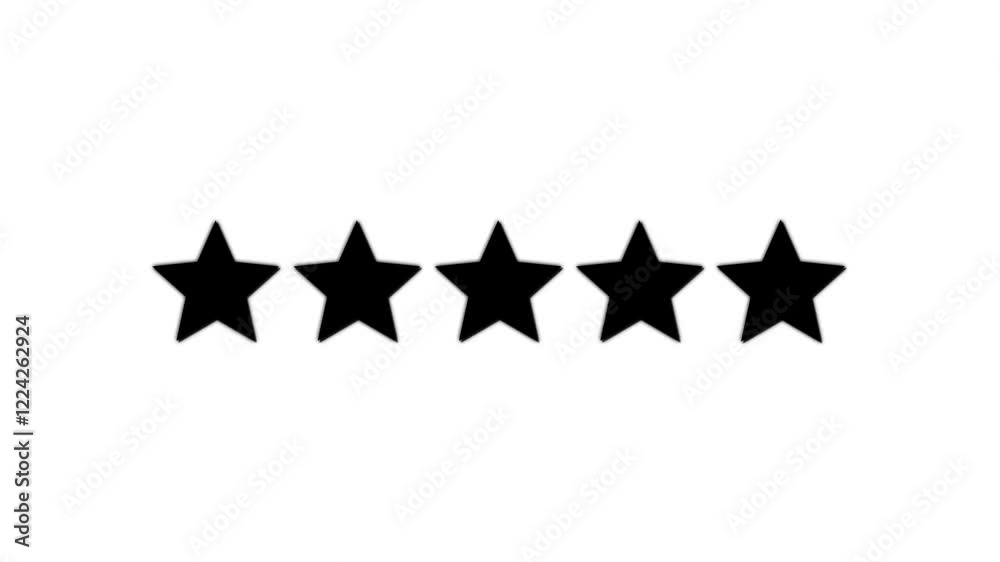 5 star rating customer reviews feedback concept.star rating animation.