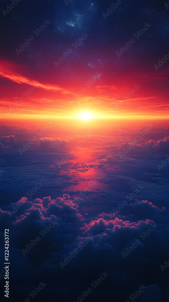 Fototapeta premium A gradient of glowing ember orange fading into twilight gray.