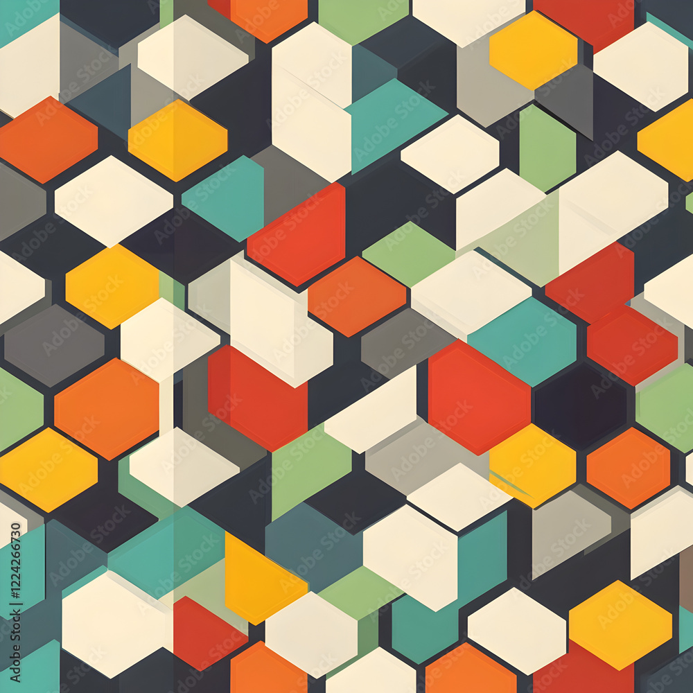 Abstract Hexagon Pattern Colorful Geometric Background Abstract Hexagon Pattern Colorful Geometric Background