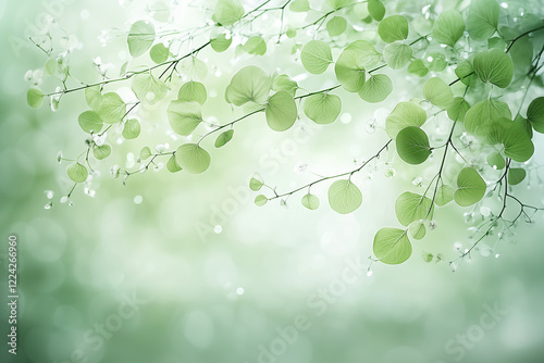 木漏れ日が葉脈を照らし、春の息吹を感じさせる新緑のイメージ