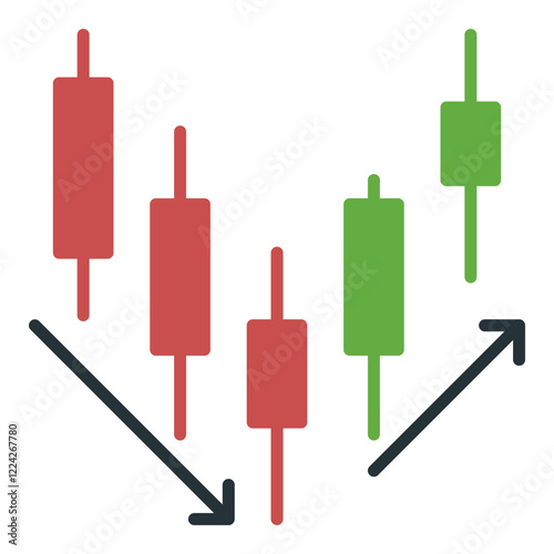 Trend Reversal vector Candlestick Chart icon or sign