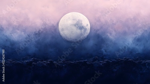 A gradient of moonlit silver fading into pastel lilac. photo