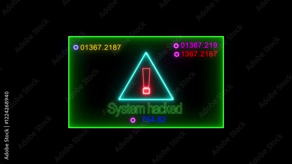system hacking, virus, spyware,Cyber security System hack security breach computer hacking warning message hacked alert.