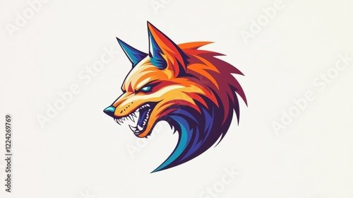 Colorful wolf illustration showcases fierce expression and dynamic design with vibrant tones and sharp features Free Download Colorful wolf illustration showcases fierce expression and dynamic design with vibrant tones and sharp features - GFXLoad
