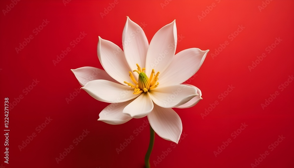 Obraz premium white and red flower