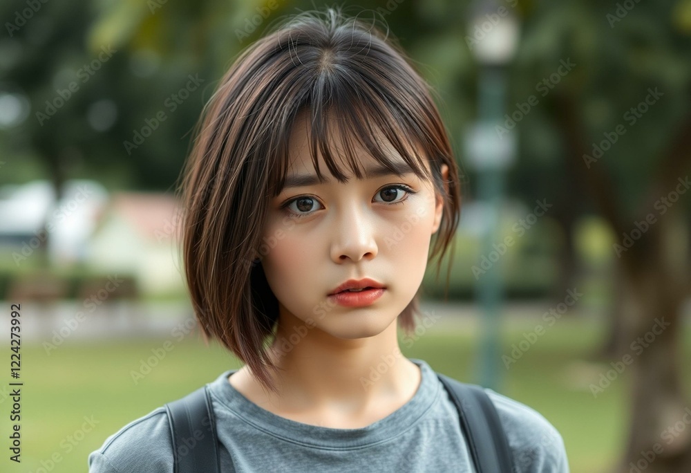 Female portrait outdoors, expressing sadness Female portrait outdoors, expressing sadness