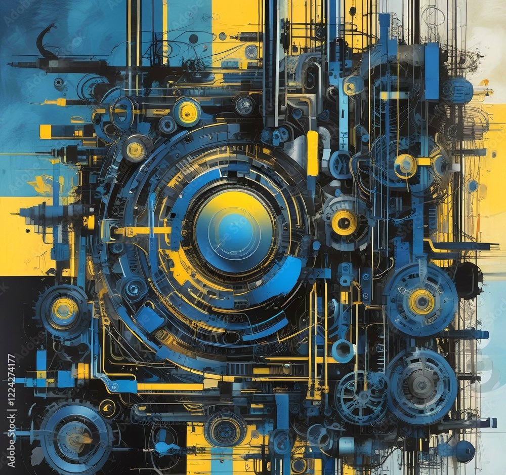 Fototapeta premium Illustration of abstract technology background.