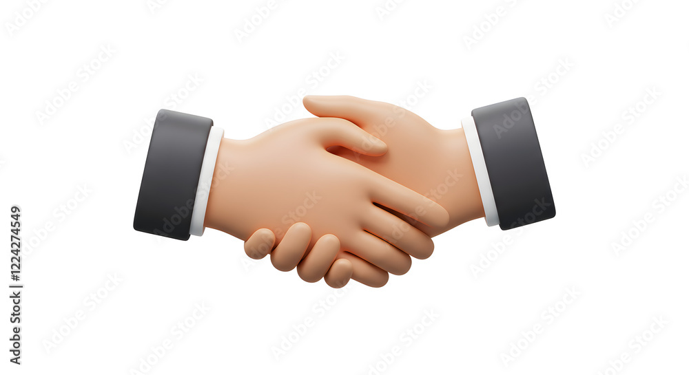 3D Rendered Handshake Business Deal Agreement Illustration isolated on white background. Generative AI 3D Rendered Handshake Business Deal Agreement Illustration isolated on white background. Generative AI