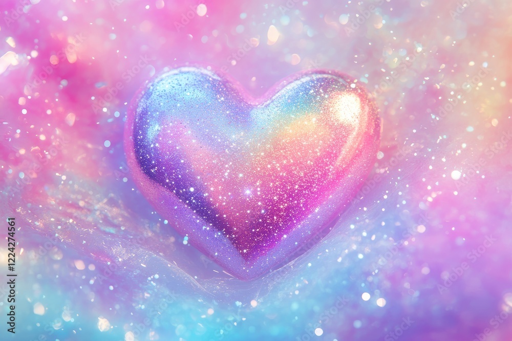 Fototapeta premium A Glittering Heart In A Dreamy Galaxy Of Sparkle And Shimmer