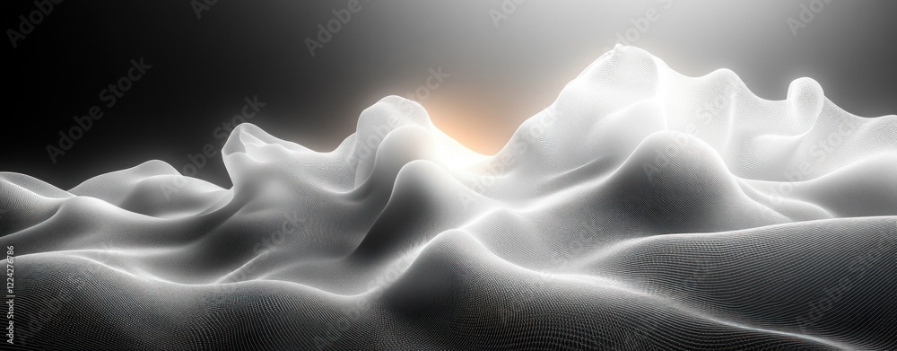 Obraz premium Abstract Black and White Gradient Background with Smooth Curves and Grainy Texture