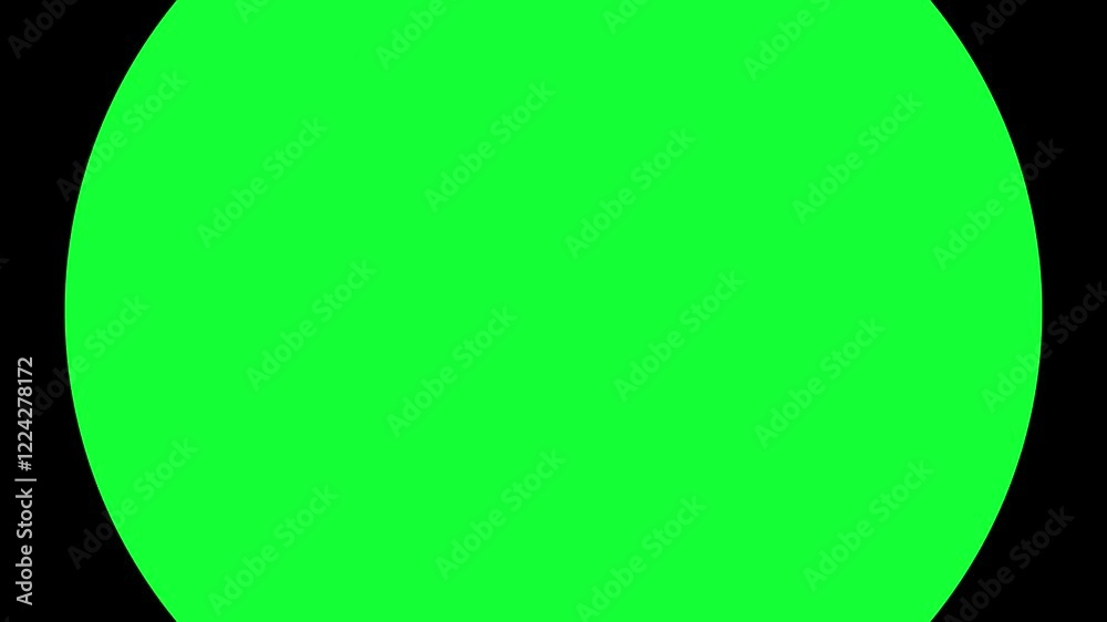 Green graphics animation green screen loop with black circle wipe transitions animation.