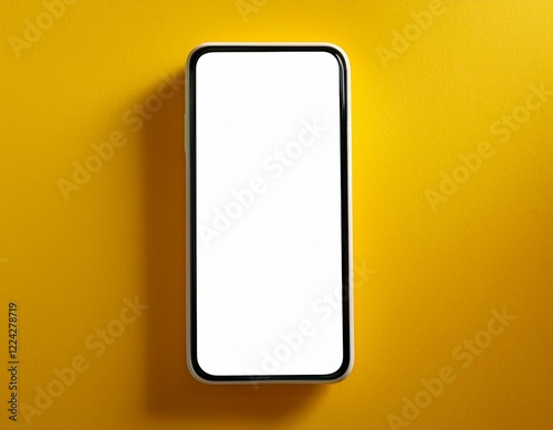 Smartphone mockup with blank white screen on a yellow background. Generated image Free Download Smartphone mockup with blank white screen on a yellow background. Generated image - GFXLoad