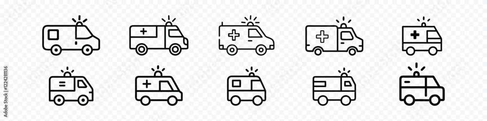 ambulance icon, Emergency Vehicle line icon ambulance icon, Emergency Vehicle line icon