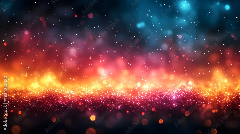 Fototapeta premium A gradient of starlit teal blending into bold ruby red.