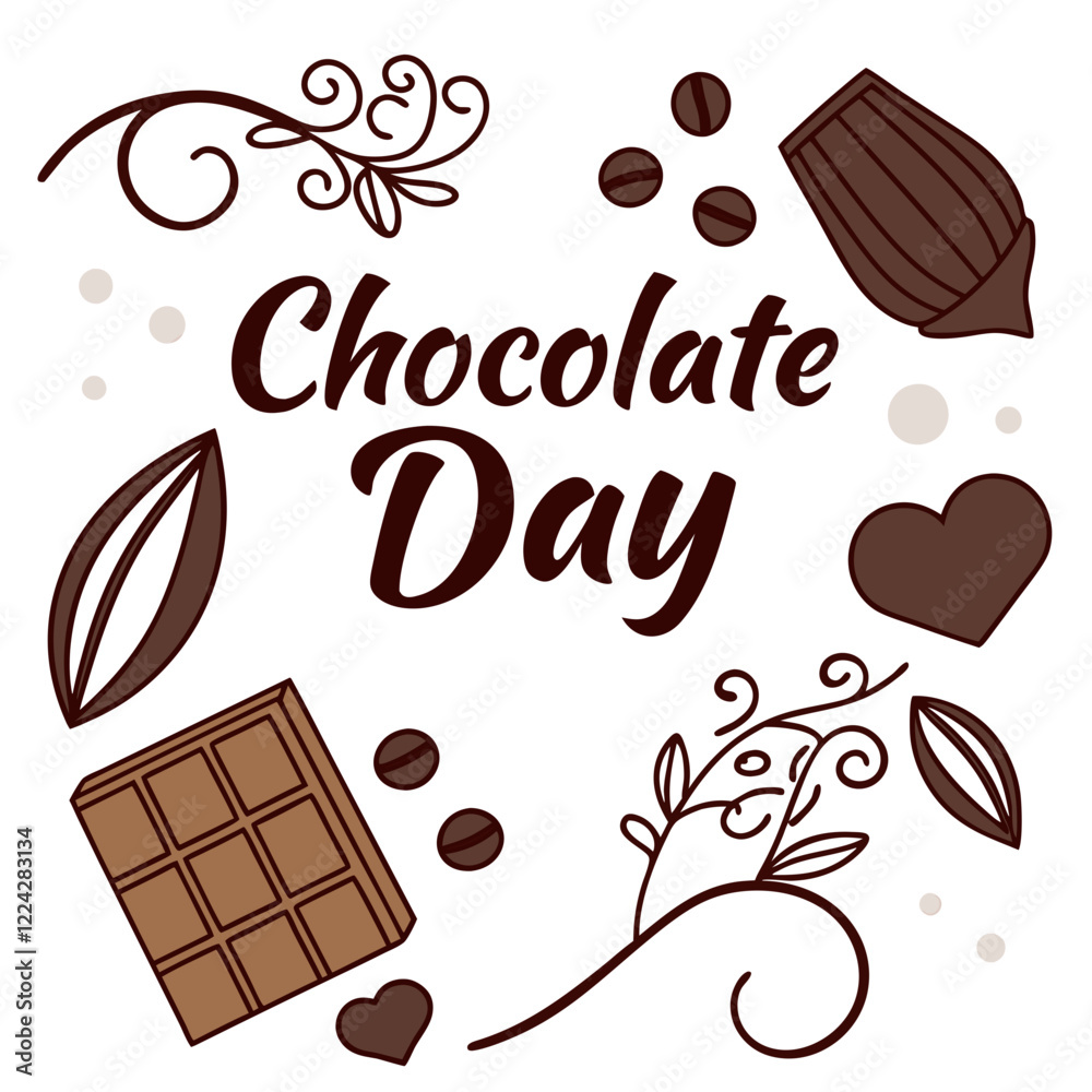 an image of a set of coffee chocolate isolated for chocolate day-related vector on the background an image of a set of coffee chocolate isolated for chocolate day-related vector on the background
