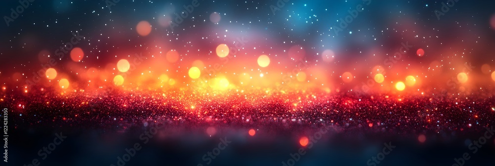 Fototapeta premium A gradient of starlit teal blending into bold ruby red.