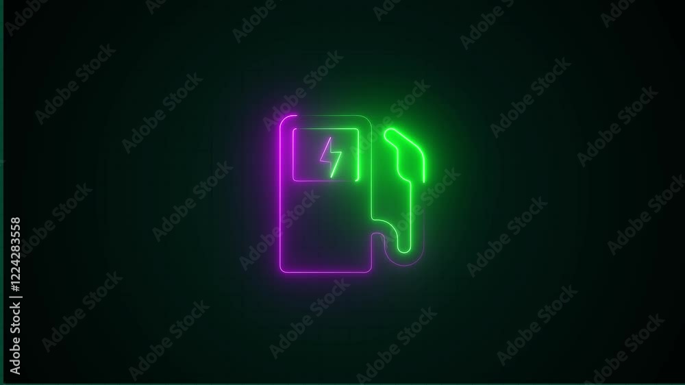 neon fuel pump station, neon gas station on black background, neon fuel pump station, neon gas station on black background,