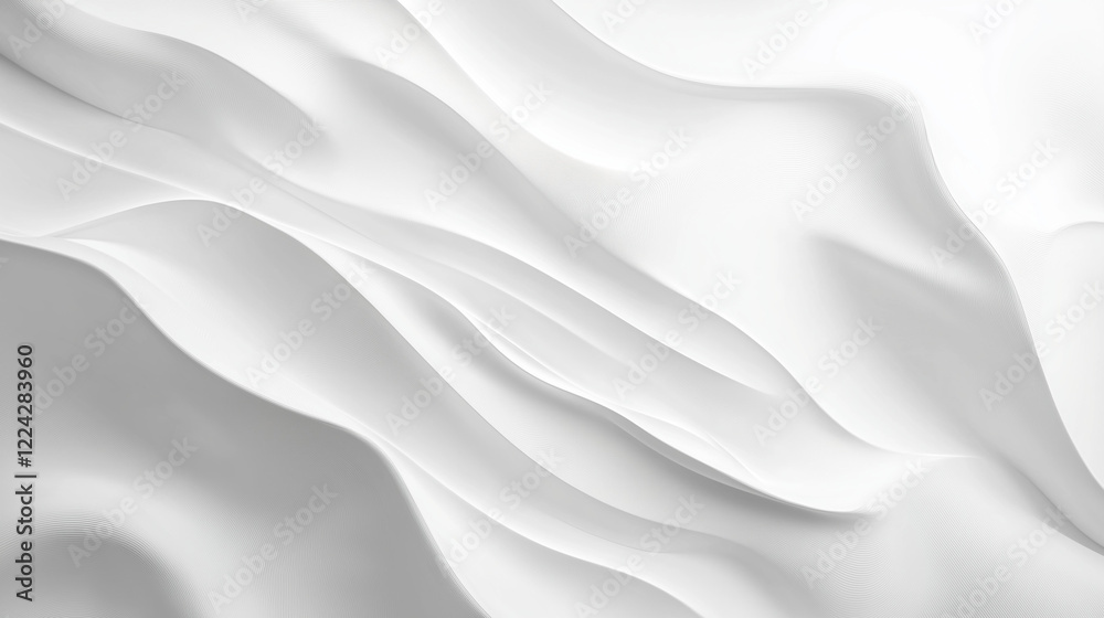  White abstract background with lines and curves. White background for design, wallpaper, or texture of a white wall with space for text. Abstract painting with brush strokes. Light gray wallpaper. 