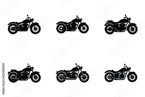 Motorcycle silhouette flat vector on white background