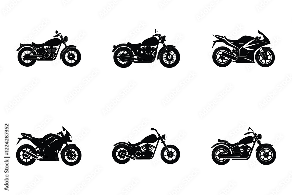 Obraz premium Motorcycle silhouette simple design on white background