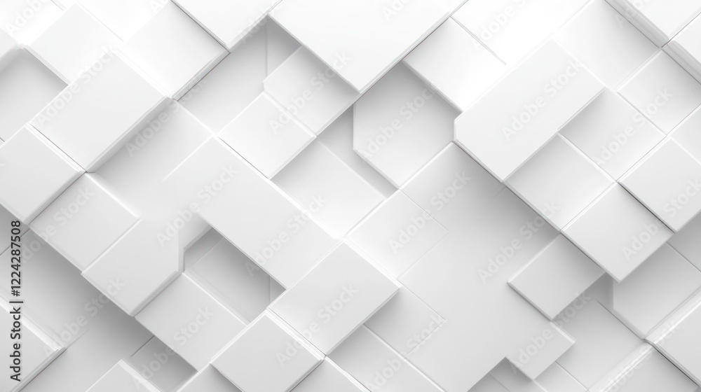 Minimalist White Geometric Pattern Background 3D Illustration Minimalist White Geometric Pattern Background 3D Illustration