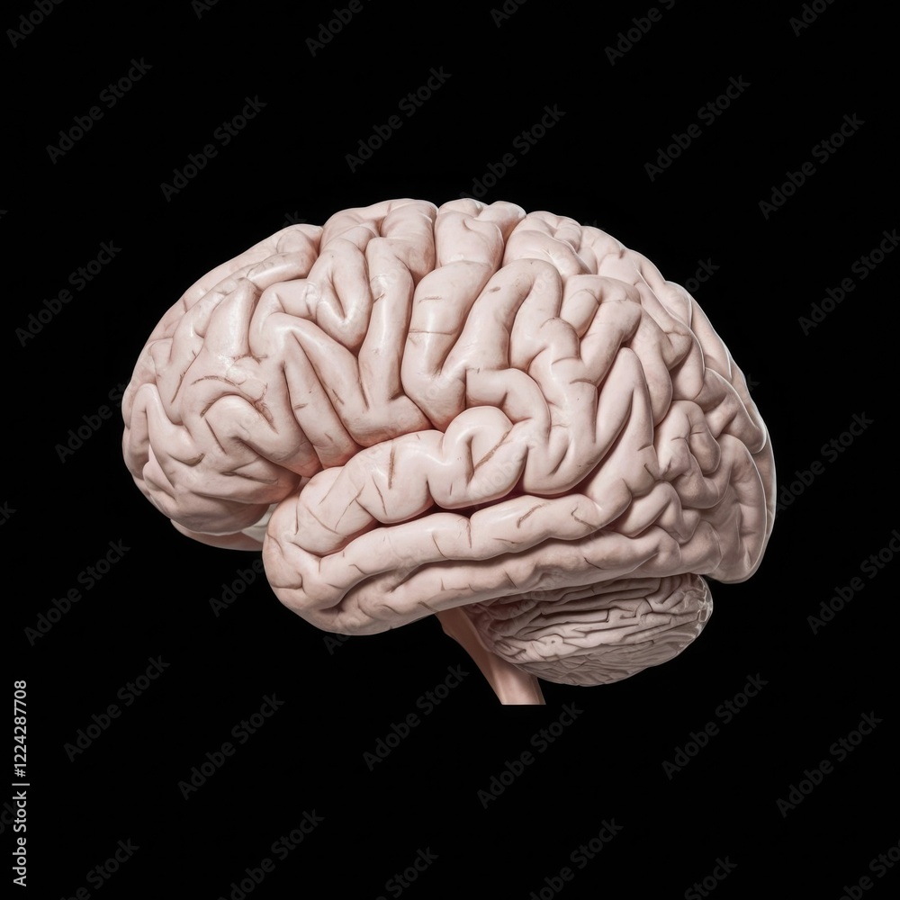 A detailed view of the human brain, showcasing its intricate folds and structure. A detailed view of the human brain, showcasing its intricate folds and structure.