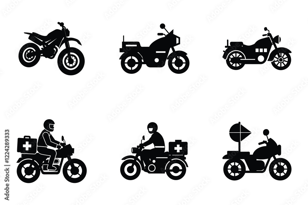 Obraz premium Simple motorcycle silhouette isolated on white background