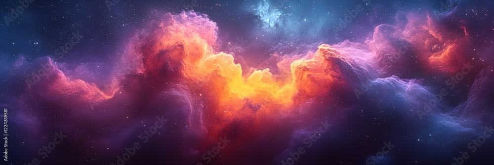 Naklejka premium A gradient of vibrant aqua merging with cosmic violet.