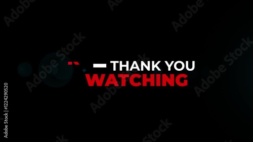 Animation thank you for watching text with smooth motion title photo