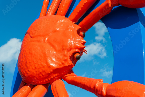 crab sculpture at the seaside photo