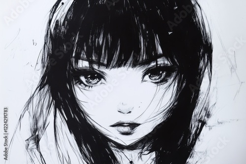 Cute Anime Girl Character.