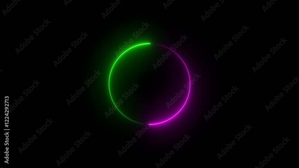 Neon Circle Rotation with Shining Frame.neon circle loading icon animation background 4k video. Neon Circle Rotation with Shining Frame.neon circle loading icon animation background 4k video.
