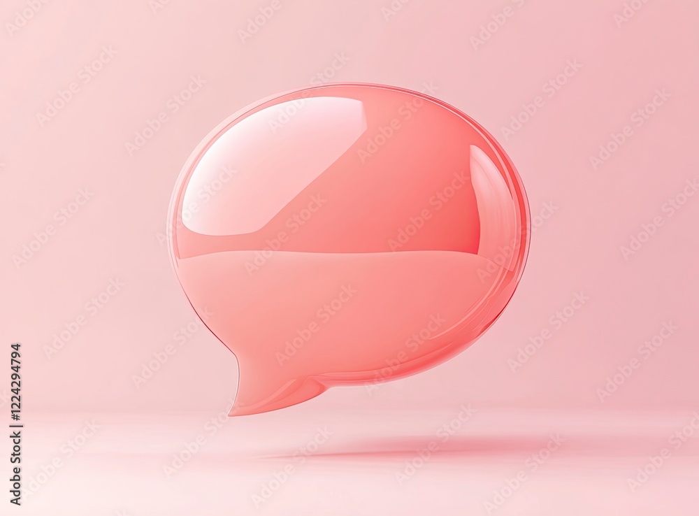 3D vector icon of a like or love symbol for a social media post on a pink background. Love concept with a heart in a message bubble. Vector illustration