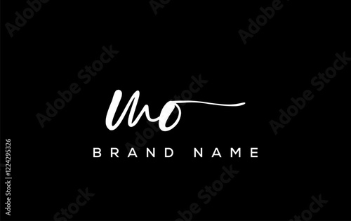 MO letter beauty handwriting vector logo. photo