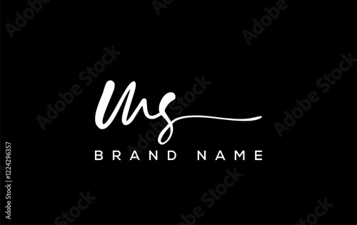 MS letter beauty handwriting vector logo.